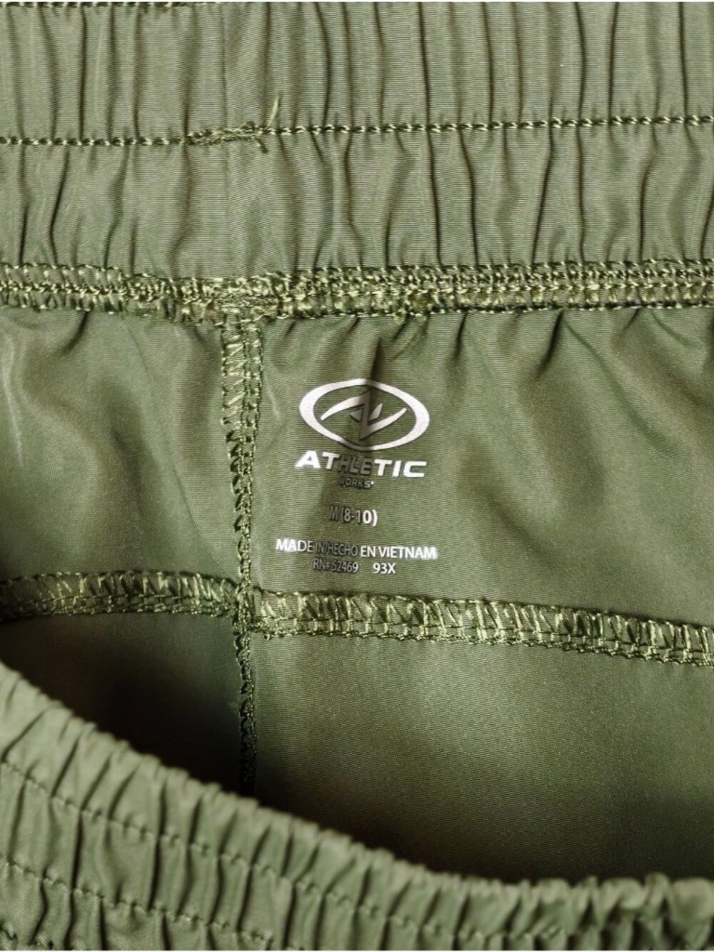 Athletic Works Womens M Running Shorts Olive Green Mesh Inserts Reflective Trim - Picture 5 of 6